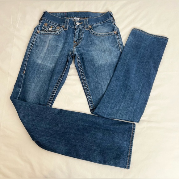 True Religion Men’s Size 28 Sección  Straight Denim Blue Jeans - Picture 10 of 10